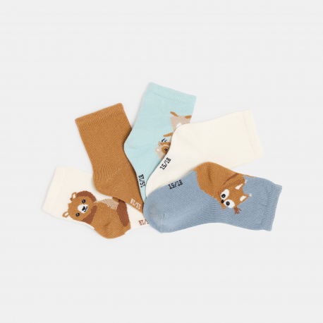 Obaibi Κάλτσες πολύχρωμες με μοτίφ ζωάκια για μωρά αγοράκια