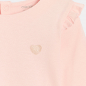Obaibi Top manches longues a volants rose bebe fille