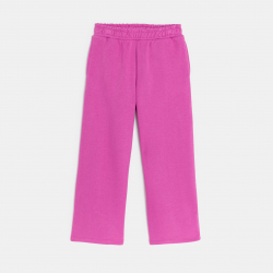 Okaidi Παντελόνι φόρμας από χνουδωτό ύφασμα σε φαρδιά γραμμή ροζ για κορίτσια