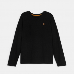 Okaidi Μπλούζα μακρυμάνικη, μονόχρωμη, μαύρη για αγόρια