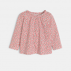 Obaibi Μπλούζα με λουλούδια και φρούτα κόκκινη για μωρά κοριτσάκια