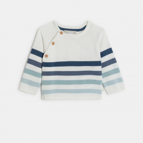 Obaibi Πουλόβερ υφασμάτινο ριγέ και παντελόνι από κοτλέ ύφασμα μπλε για μωρά αγοράκια