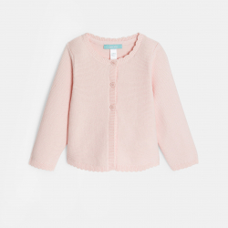 Obaibi Ζακέτα από πλεκτό ύφασμα σε ιδιαίτερο σχέδιο ροζ για μωρά κοριτσάκια