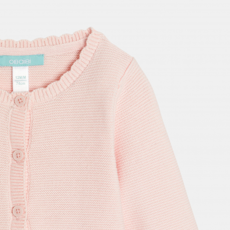 Obaibi Ζακέτα από πλεκτό ύφασμα σε ιδιαίτερο σχέδιο ροζ για μωρά κοριτσάκια