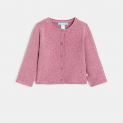 Obaibi Gilet rose en maille bebe fille
