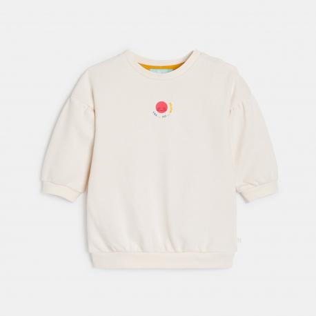 Obaibi Φόρεμα πουλόβερ από χνουδωτό ύφασμα και λευκό κολάν για μωρά κοριτσάκια