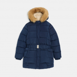 Okaidi Παλτό Parka καπιτονέ αδιάβροχο μπλε για κορίτσια