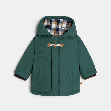 Obaibi Παλτό αδιάβροχο, ζεστό με κουκούλα πράσινο για μωρά αγοράκια