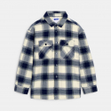 Okaidi Πουκάμισο μπουφάν καρό με εσωτερική επένδυση από φλις μπεζ για αγόρια