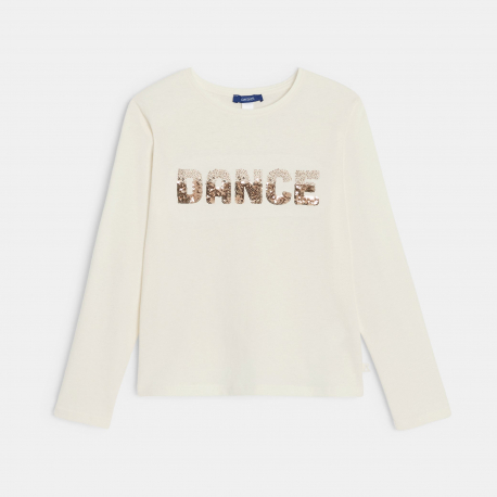 Okaidi T-shirt manches longues a message blanc Fille