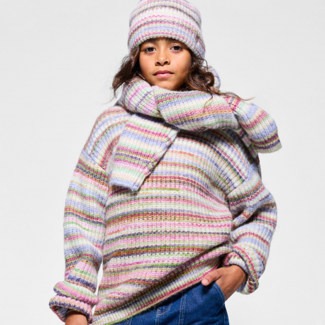 Okaidi Pull raye multicolore Fille