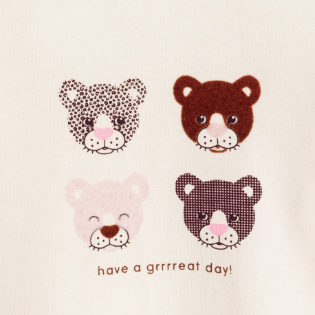 Obaibi Μπλούζα μπεζ με μοτίφ ζώα για μωρά κοριτσάκια