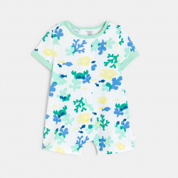 Obaibi Φορμάκι κοντό βαμβακερό με τυπωμένα σχέδια μπλε για μωρά αγοράκια