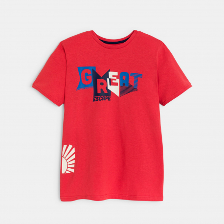 Okaidi Μπλούζα κοντομάνικη με μήνυμα για αγόρια