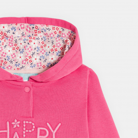 Obaibi Φούτερ από χνουδωτό ύφασμα με κουκούλα, κεντητό για μωρά κοριτσάκια