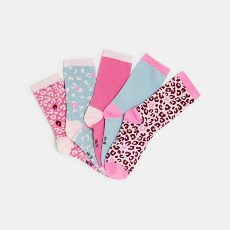 Okaidi Κάλτσες πολύχρωμες λεοπάρ (σετ των 5 ζευγαριών)