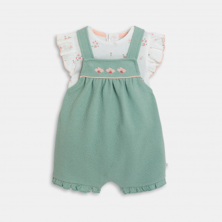 Obaibi Σαλοπέτα κοντή, βαμβακερή με ιδιαίτερο σχέδιο και  κορμάκι με μοτίφ  φράουλες γι