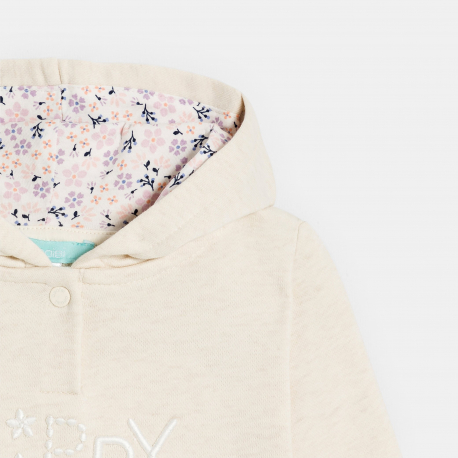 Obaibi Φούτερ από χνουδωτό ύφασμα με κουκούλα, κεντητό για μωρά κοριτσάκια