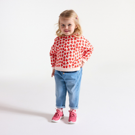 Obaibi Φούτερ από χνουδωτό ύφασμα, λουλούδι για μωρά κοριτσάκια