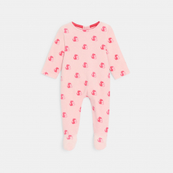 Obaibi Πυτζάμα βρεφική ροζ με μοτίφ