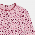 Obaibi Μπλούζα με γιακά με ίσιο τελείωμα με κυματιστό γιακά φλοράλ ροζ για μωρά κοριτσά