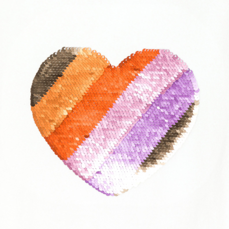 Okaidi Μπλούζα κοντομάνικη με μαγικές πούλιες, καρδιές, λευκή για κορίτσια