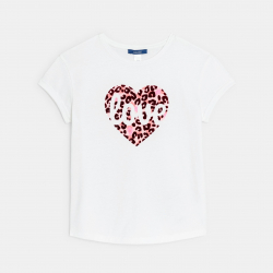 Okaidi Μπλούζα με μήνυμα Love, λευκή για κορίτσια