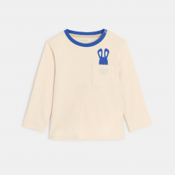 Obaibi T-shirt beige avec motif animalier bebe garcon