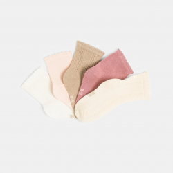 Obaibi Chaussettes fantaisie rose bebe fille (lot de 5)