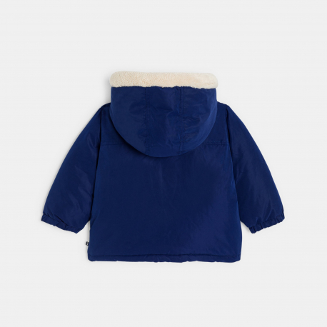 Obaibi Παλτό με κουκούλα με επένδυση χοντρό φλις, μπλε για μωρά αγοράκια