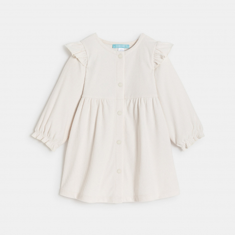 Obaibi Φόρεμα από κοτλέ βελούδο μπεζ για μωρά κοριτσάκια