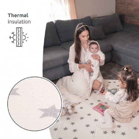 Ισοθερμικό χαλάκι παιχνιδιού διπλής όψης Lorelli® Premium Grey 120x180 cm