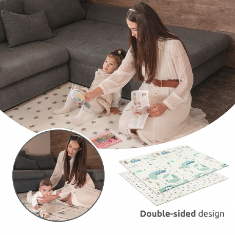 Ισοθερμικό χαλάκι παιχνιδιού διπλής όψης Lorelli® Premium Blue 180x200 cm