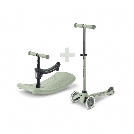 Τρίκυκλο πατίνι Mini Micro Deluxe Rock &amp; Go LED Olive Sage