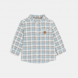 Obaibi Πουκάμισο καρό βαμβακερό μπλε για μωρά αγοράκια