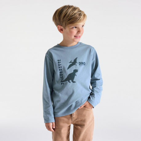 Okaidi Μπλούζα μακρυμάνικη με μοτίφ δεινόσαυρο για αγόρια
