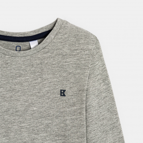 Okaidi Μπλούζα μακρυμάνικη, μονόχρωμη, γκρι για αγόρια