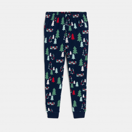 Okaidi Pyjama 2 pieces en polaire sapins marine garcon