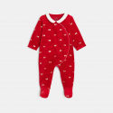 Obaibi Pyjama en velours rouge bebe fille