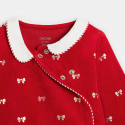 Obaibi Pyjama en velours rouge bebe fille