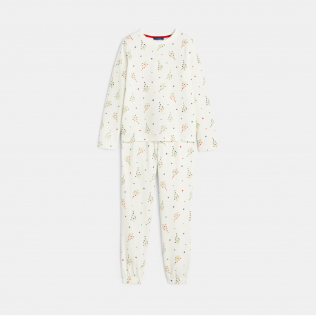 Okaidi Ensemble de pyjama blanc a motif festif Fille