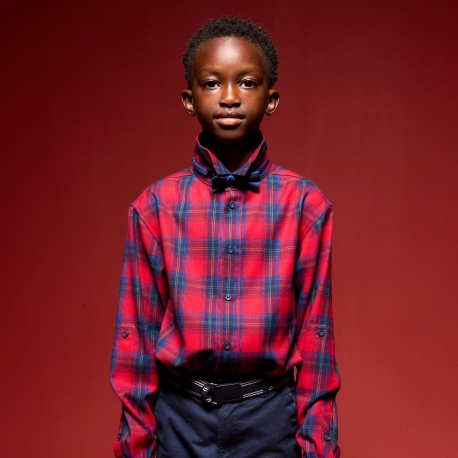 Okaidi Chemise a carreaux rouge Garcon