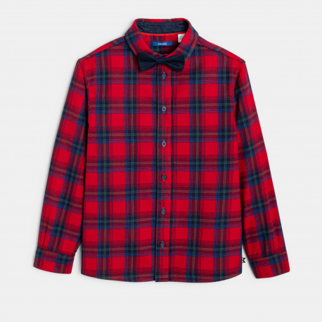 Okaidi Chemise a carreaux rouge Garcon