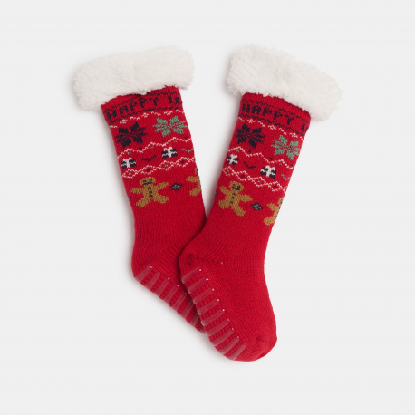 Obaibi Chaussettes antiglisse rouge bebe garcon