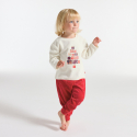 Okaidi Pyjama 2 pieces en velours rouge Fille