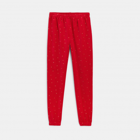 Okaidi Pyjama 2 pieces en velours rouge Fille