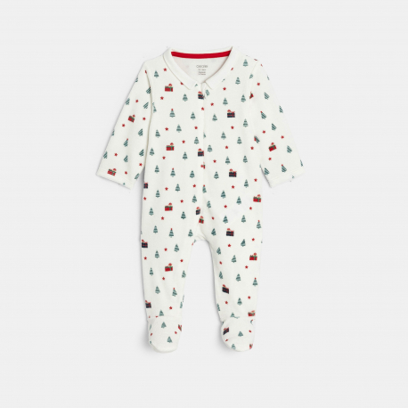 Obaibi Dors bien en velours blanc avec gilet bebe fille