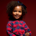Obaibi Robe a carreaux rouge bebe fille