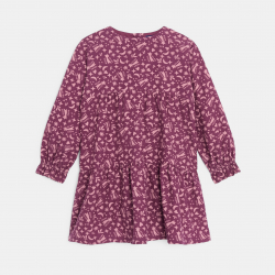 Okaidi Φόρεμα μακρυμάνικο με τυπωμένα σχέδια σε ναυτικό μπλε για κορίτσια