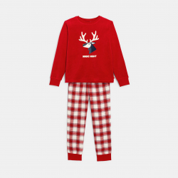Okaidi Pyjama 2 pieces rouge motif cerf Garcon